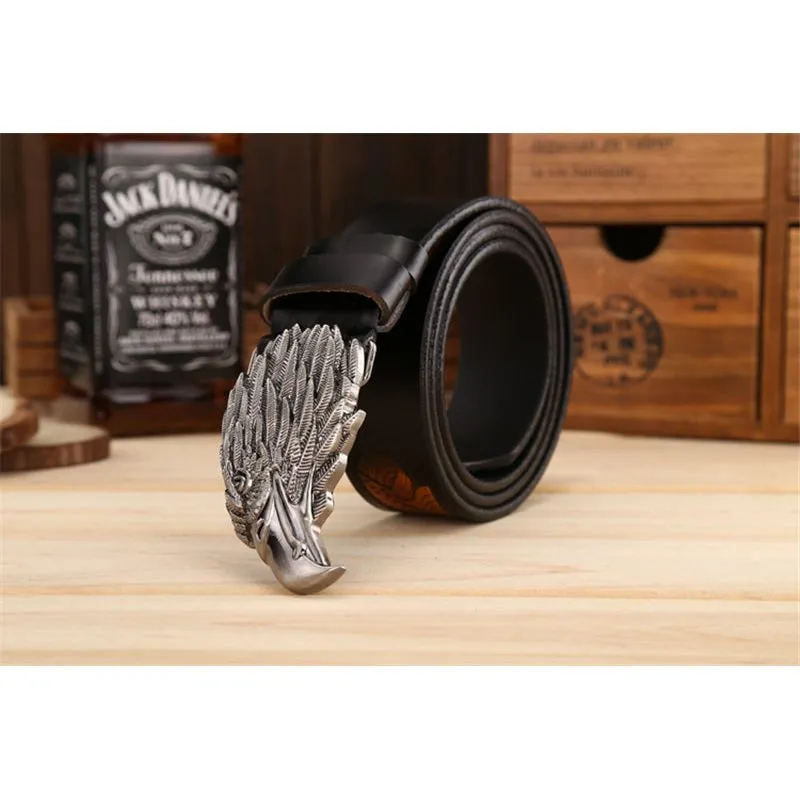 LuxeEagle Exotic Embossed Cowskin Belt