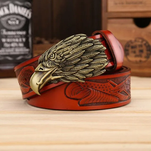LuxeEagle Exotic Embossed Cowskin Belt