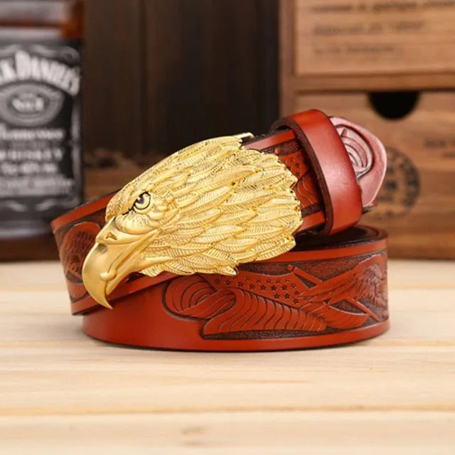 LuxeEagle Exotic Embossed Cowskin Belt