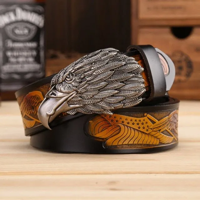 LuxeEagle Exotic Embossed Cowskin Belt