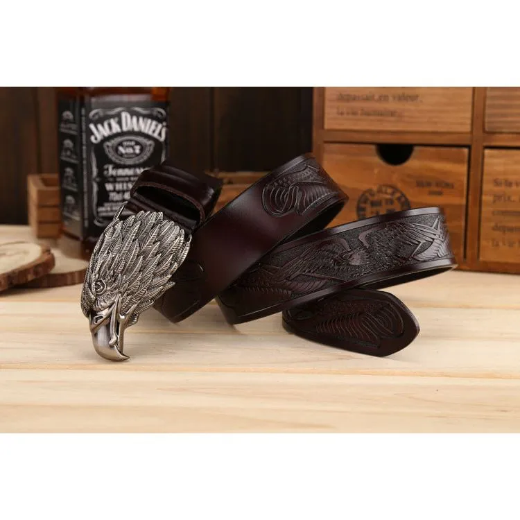 LuxeEagle Exotic Embossed Cowskin Belt