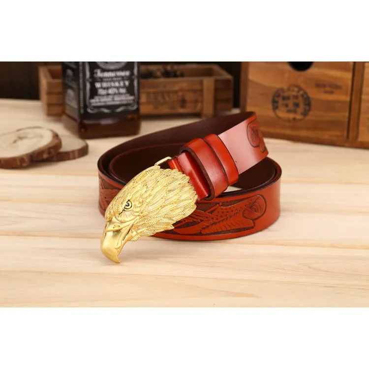 LuxeEagle Exotic Embossed Cowskin Belt