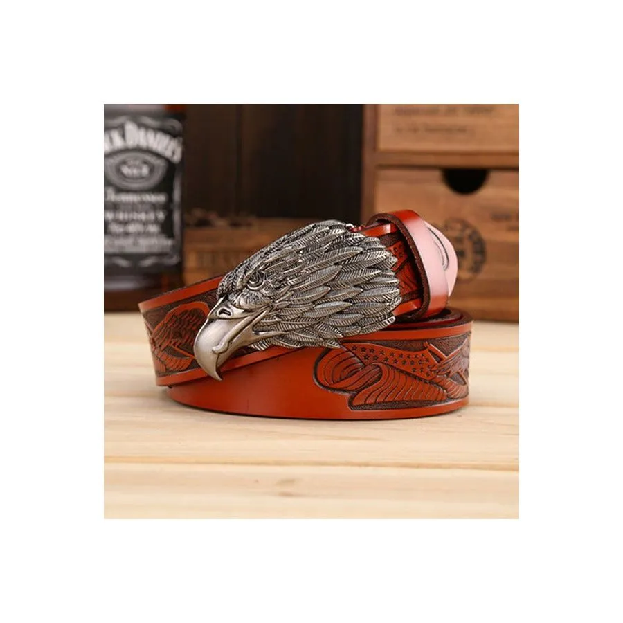 LuxeEagle Exotic Embossed Cowskin Belt