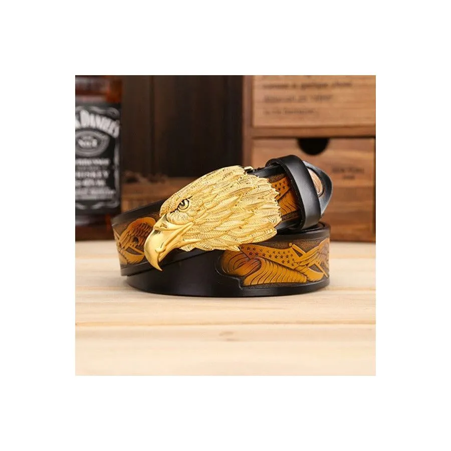 LuxeEagle Exotic Embossed Cowskin Belt