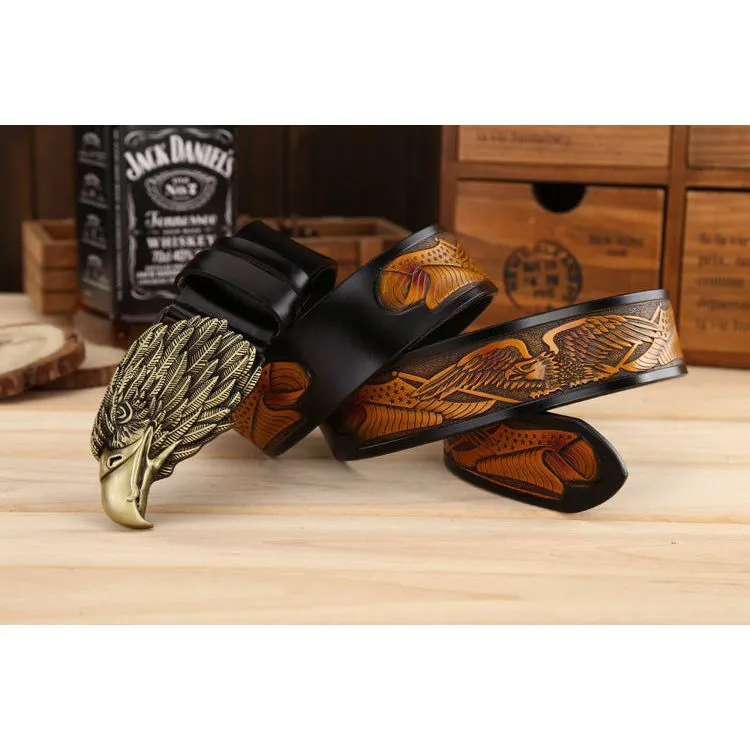 LuxeEagle Exotic Embossed Cowskin Belt