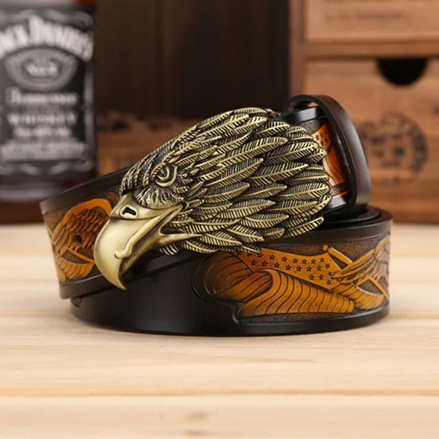 LuxeEagle Exotic Embossed Cowskin Belt