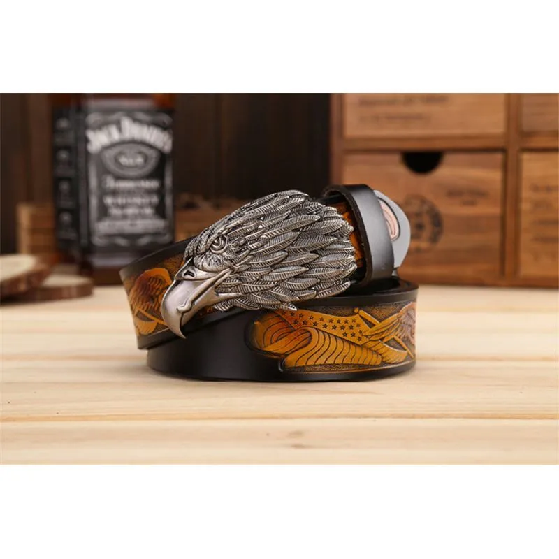 LuxeEagle Exotic Embossed Cowskin Belt
