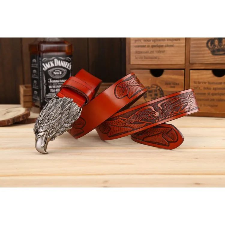 LuxeEagle Exotic Embossed Cowskin Belt