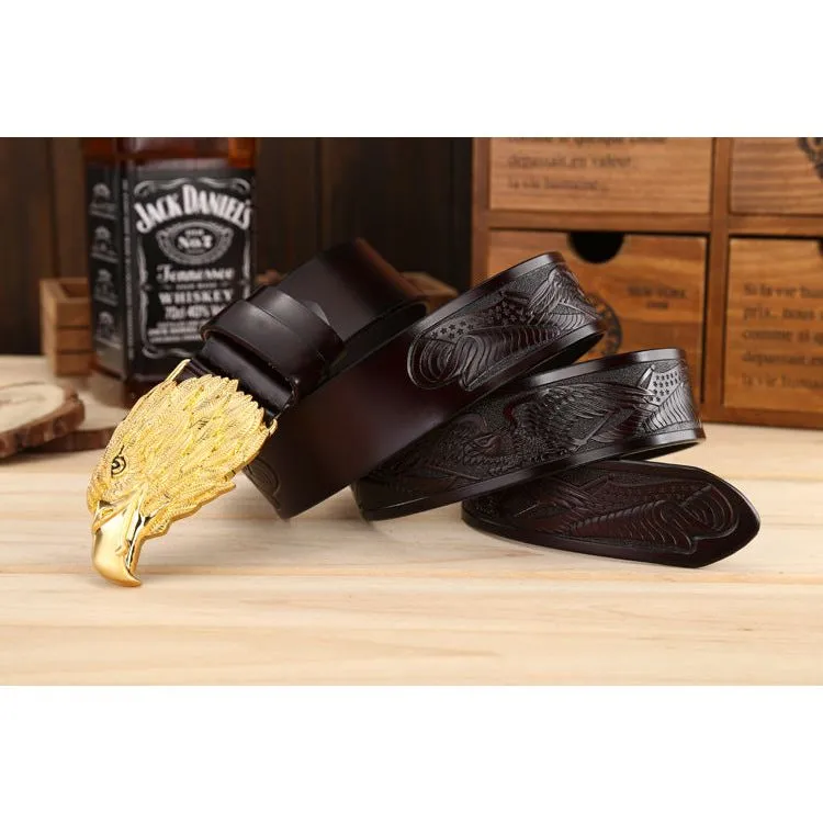 LuxeEagle Exotic Embossed Cowskin Belt