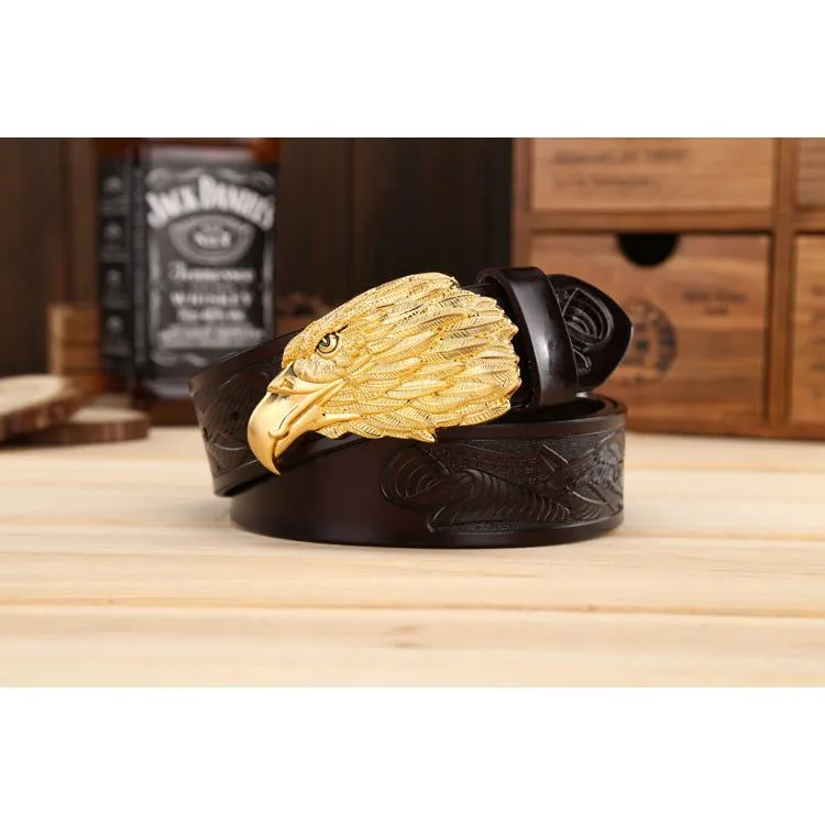 LuxeEagle Exotic Embossed Cowskin Belt