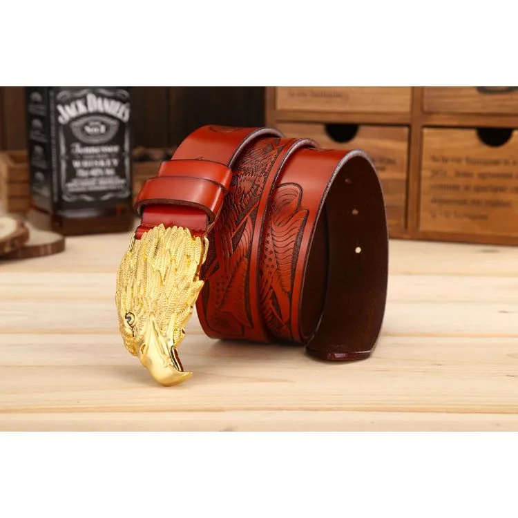 LuxeEagle Exotic Embossed Cowskin Belt