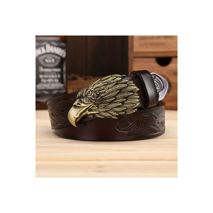 LuxeEagle Exotic Embossed Cowskin Belt