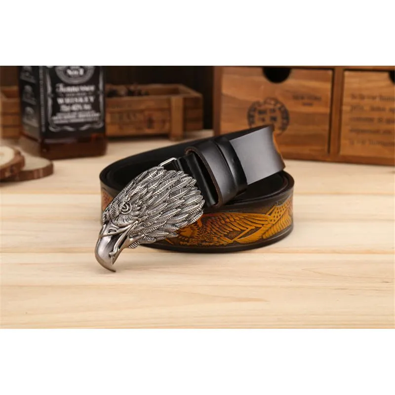 LuxeEagle Exotic Embossed Cowskin Belt