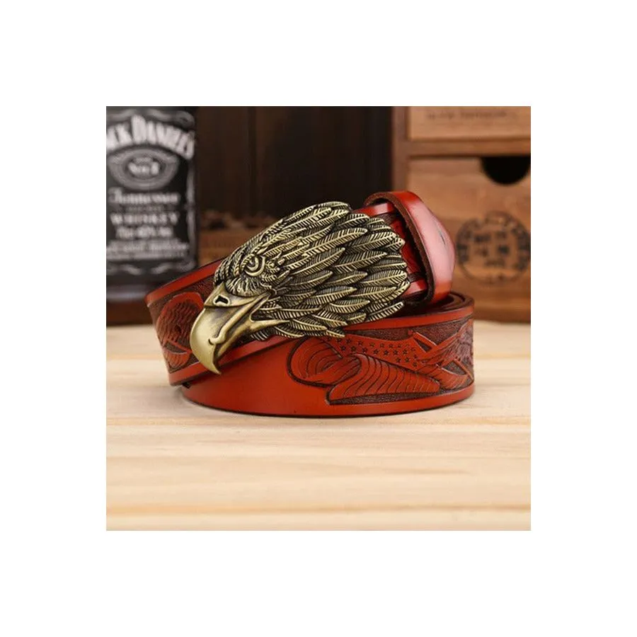 LuxeEagle Exotic Embossed Cowskin Belt