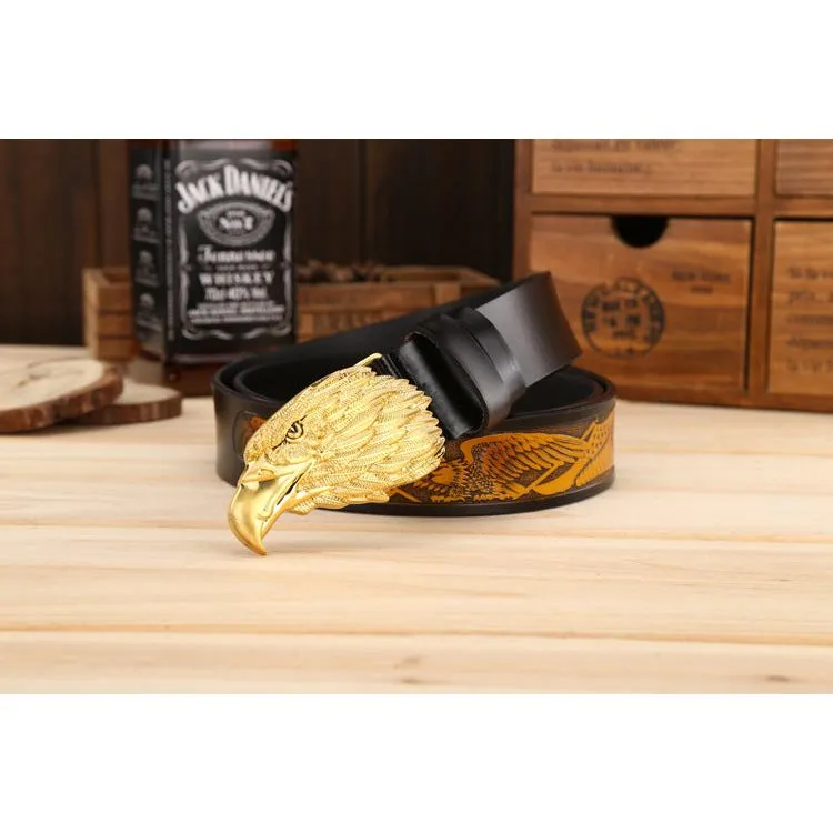 LuxeEagle Exotic Embossed Cowskin Belt