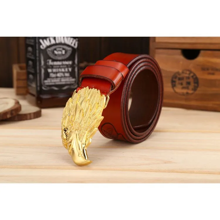 LuxeEagle Exotic Embossed Cowskin Belt