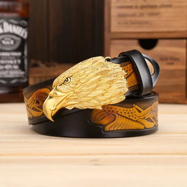 LuxeEagle Exotic Embossed Cowskin Belt