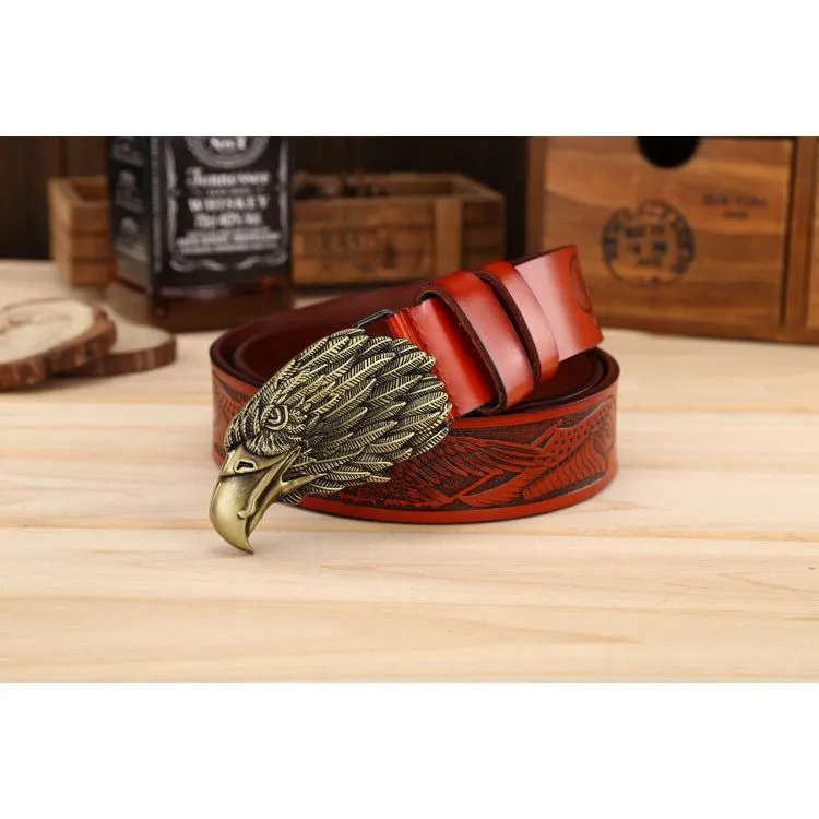LuxeEagle Exotic Embossed Cowskin Belt