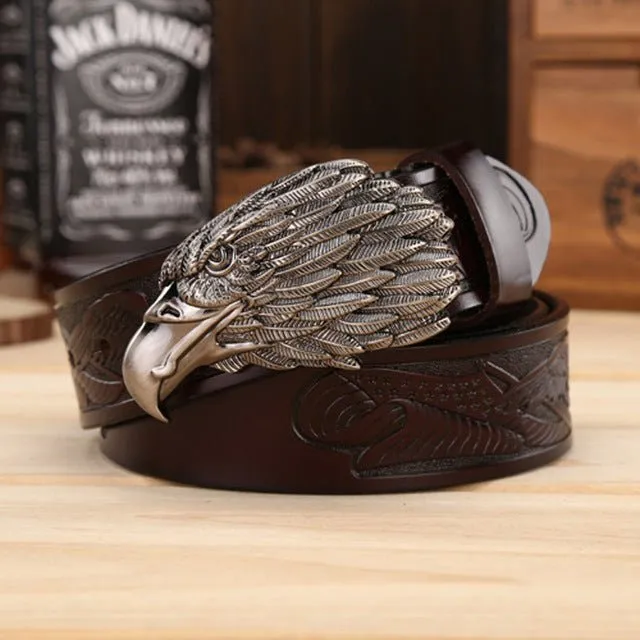 LuxeEagle Exotic Embossed Cowskin Belt