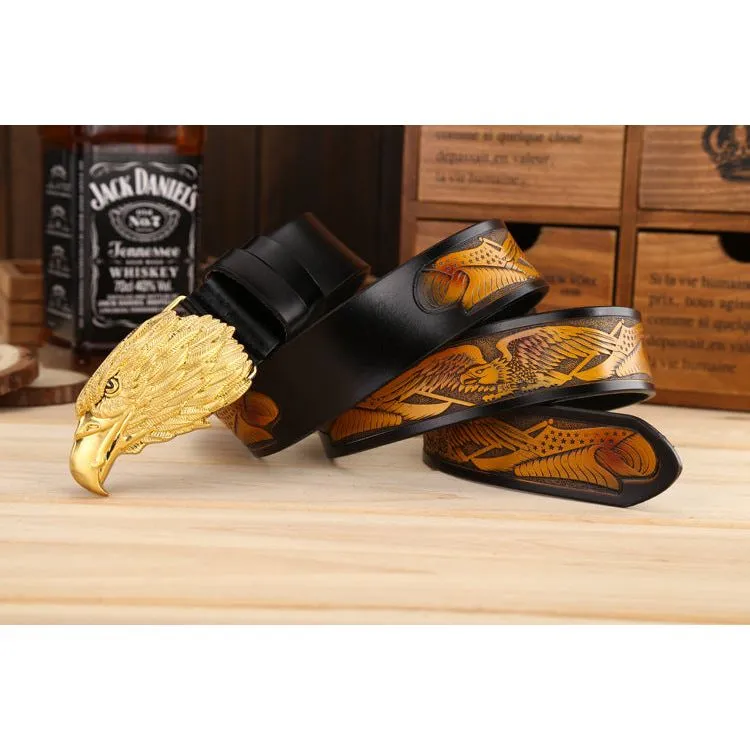 LuxeEagle Exotic Embossed Cowskin Belt