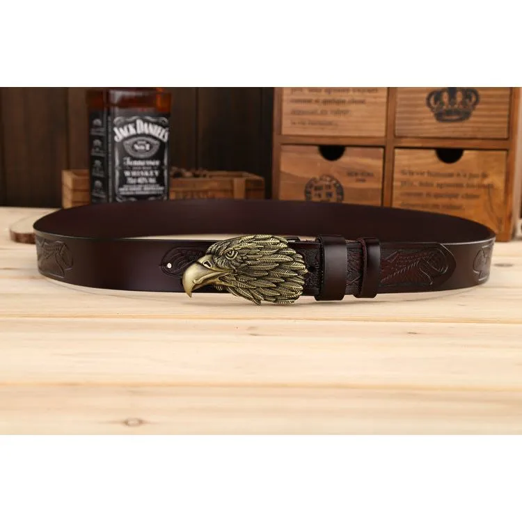 LuxeEagle Exotic Embossed Cowskin Belt