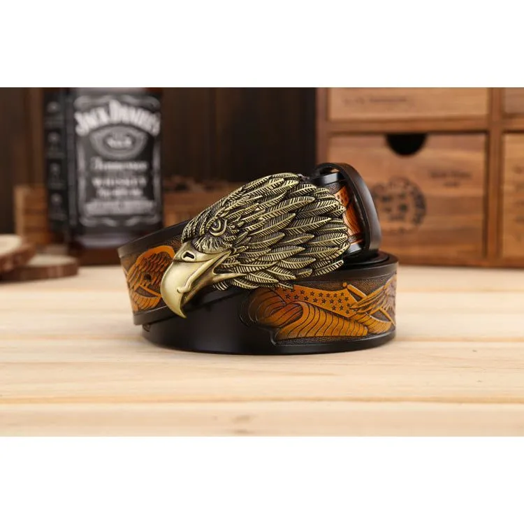 LuxeEagle Exotic Embossed Cowskin Belt