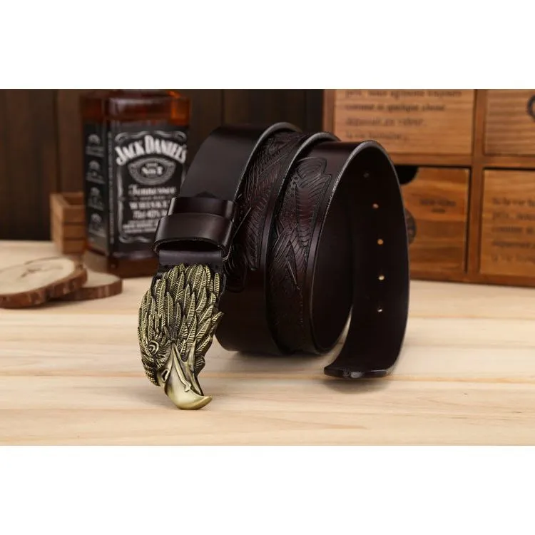 LuxeEagle Exotic Embossed Cowskin Belt