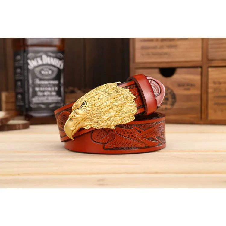 LuxeEagle Exotic Embossed Cowskin Belt