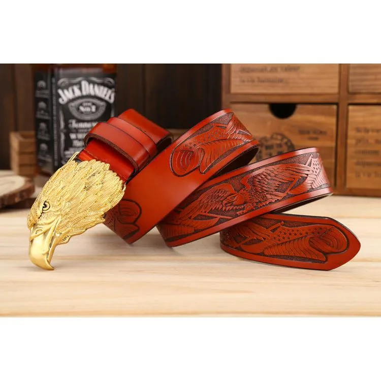 LuxeEagle Exotic Embossed Cowskin Belt