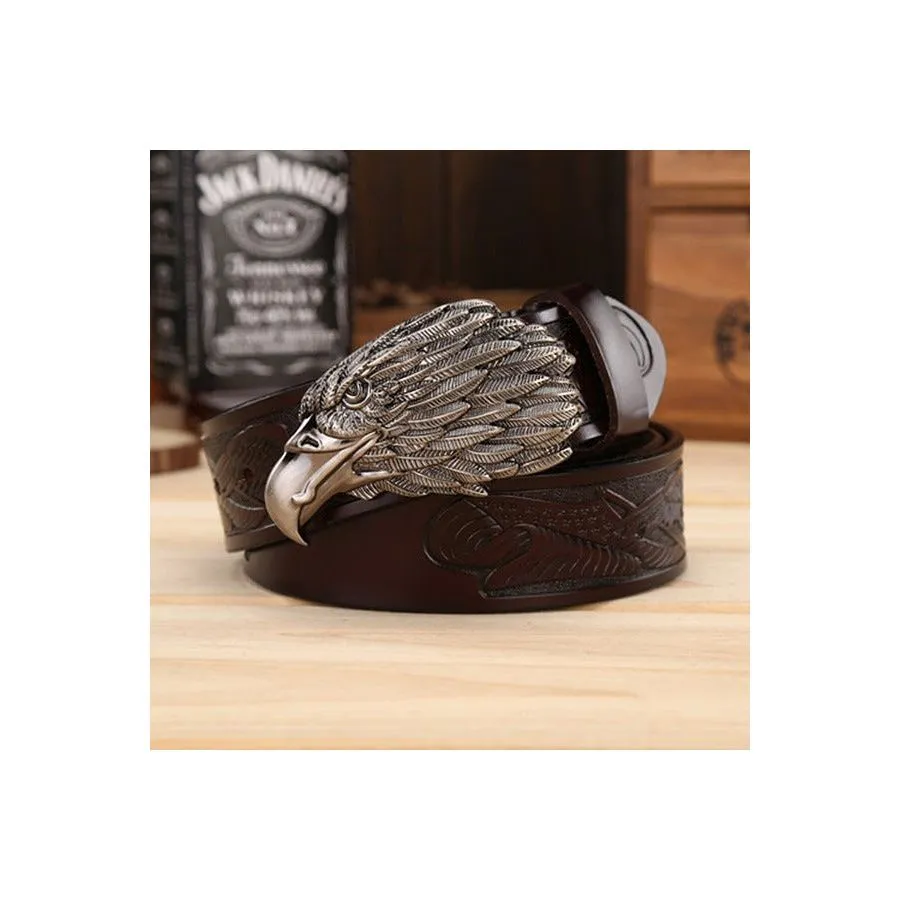 LuxeEagle Exotic Embossed Cowskin Belt