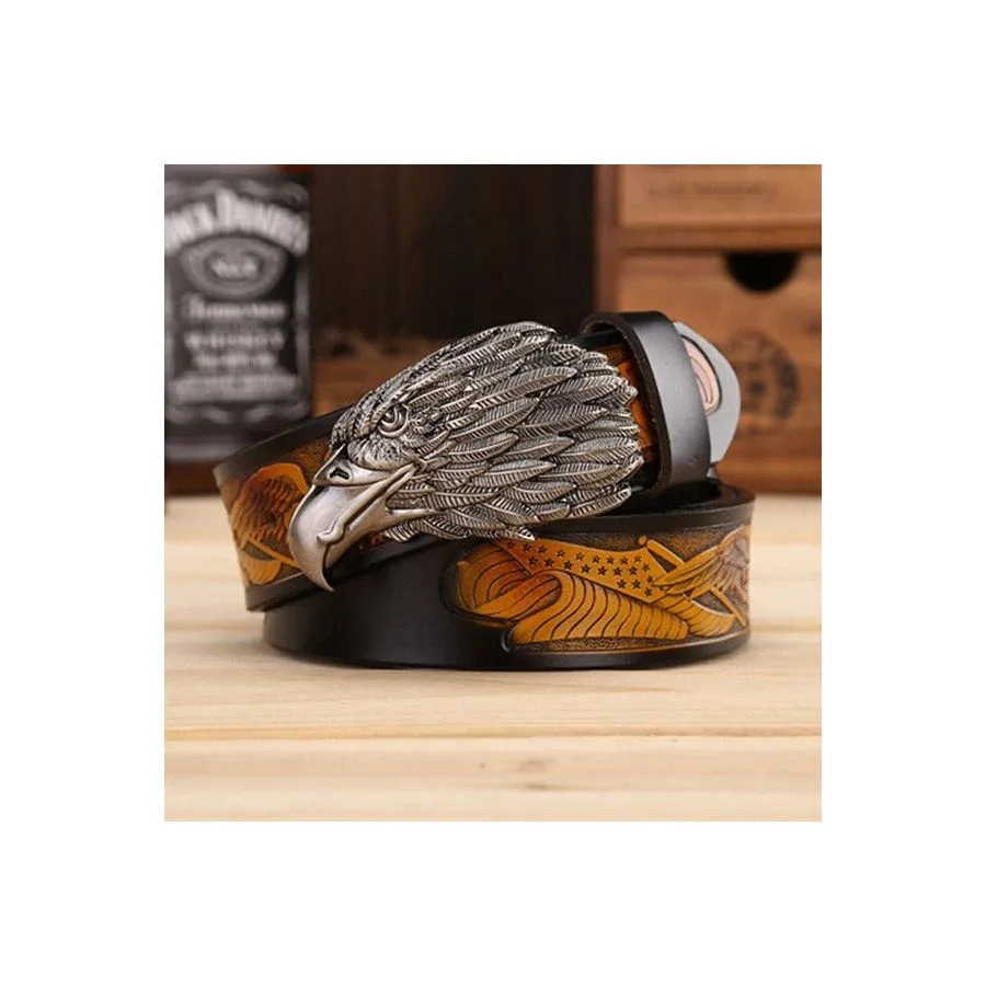 LuxeEagle Exotic Embossed Cowskin Belt