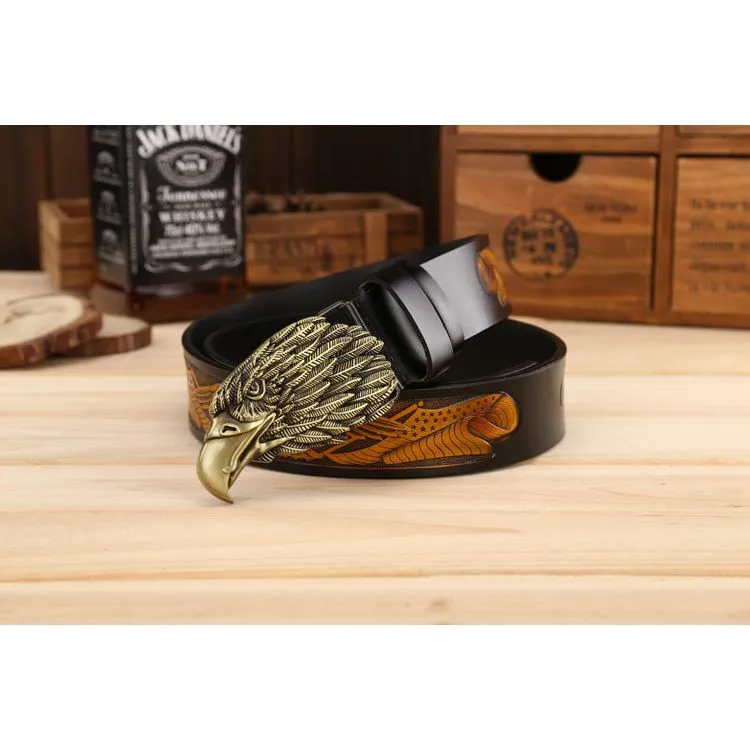 LuxeEagle Exotic Embossed Cowskin Belt