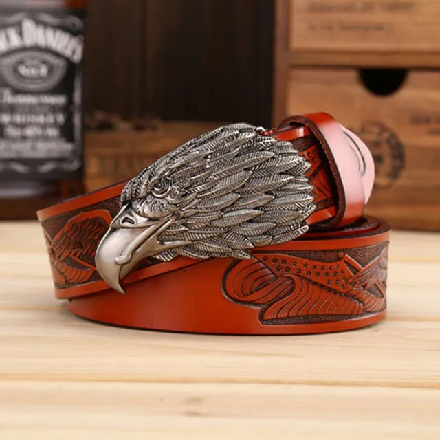 LuxeEagle Exotic Embossed Cowskin Belt