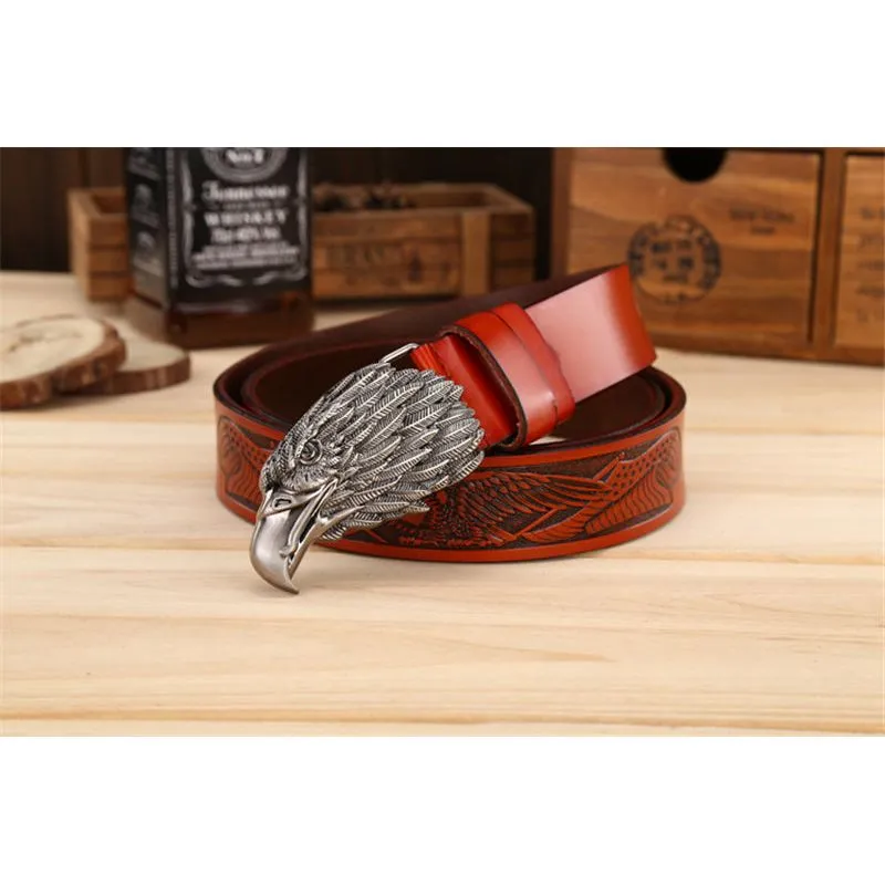 LuxeEagle Exotic Embossed Cowskin Belt
