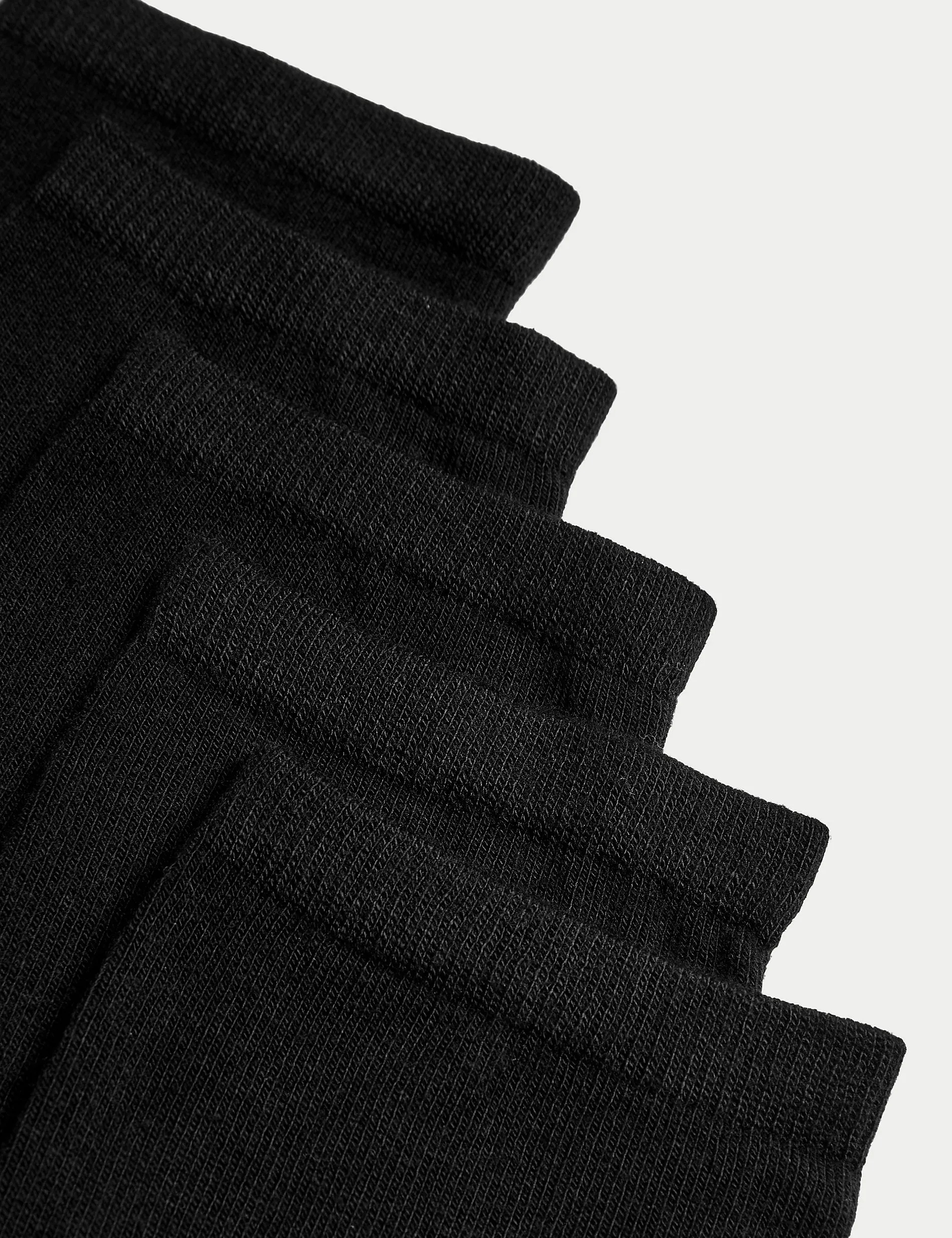 Marks & Spencer Sumptuically Soft Ankle Socks 5 Pairs, Black
