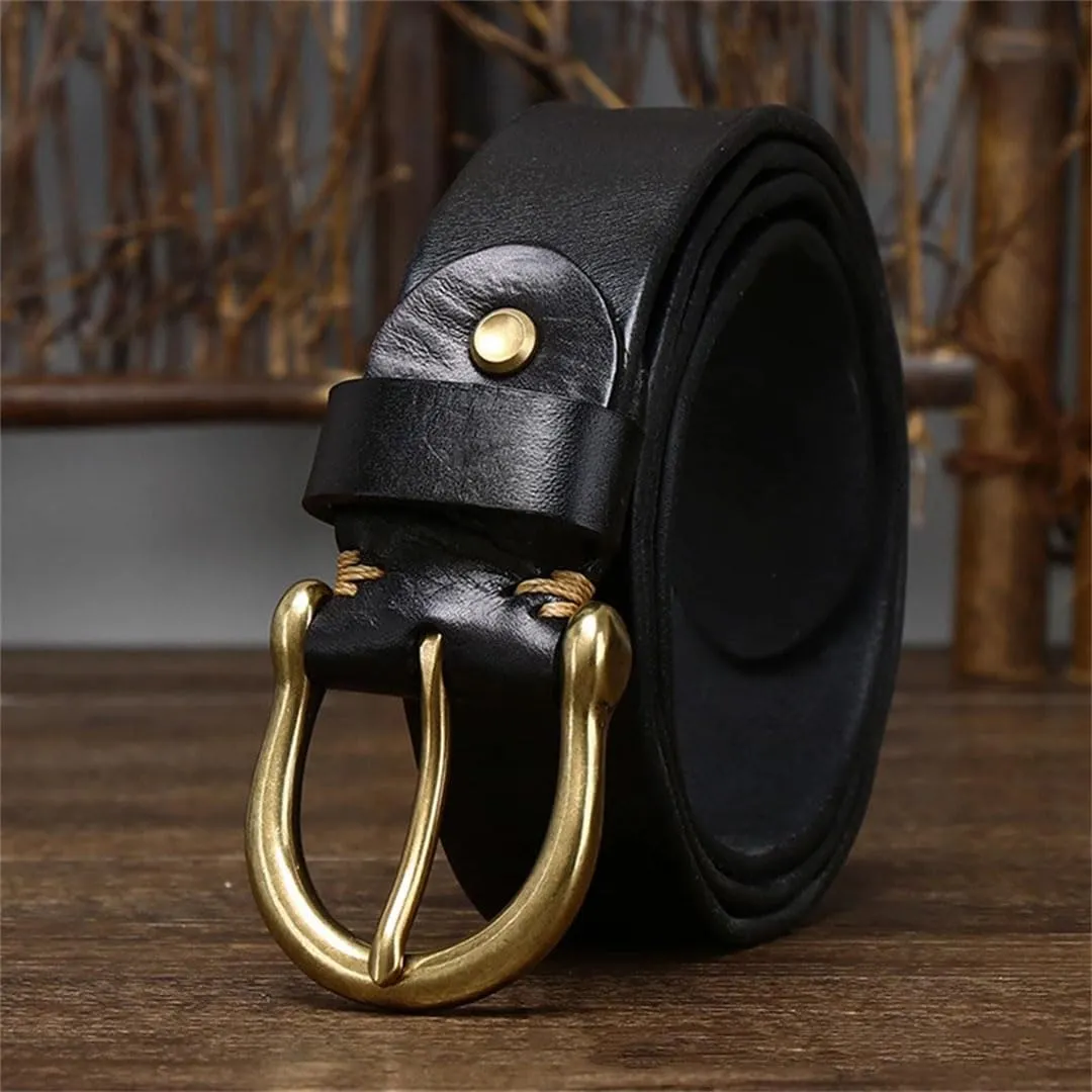 MenS 3.8CM Genuine Leather Luxury Designer Fashion Belt For Everyday Wear With Jeans