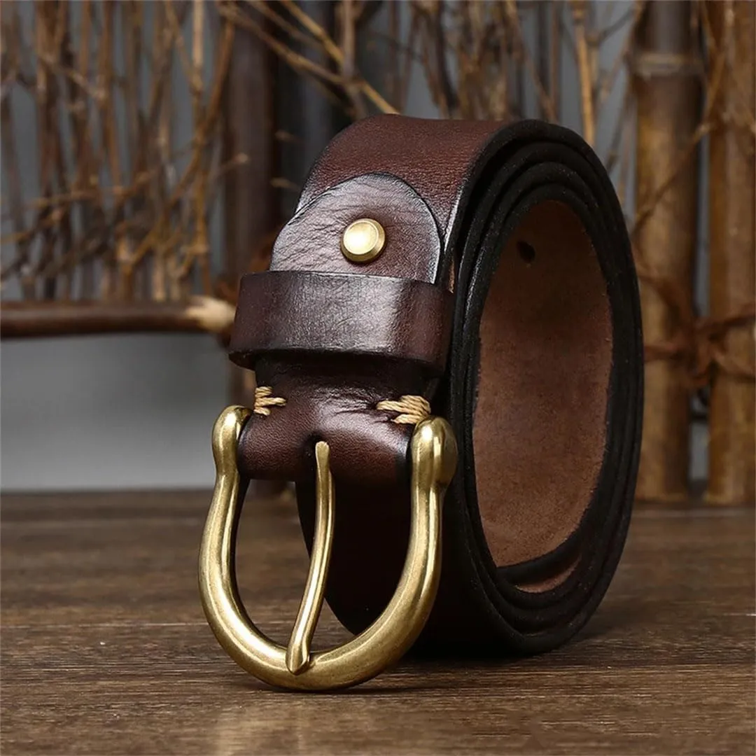 MenS 3.8CM Genuine Leather Luxury Designer Fashion Belt For Everyday Wear With Jeans