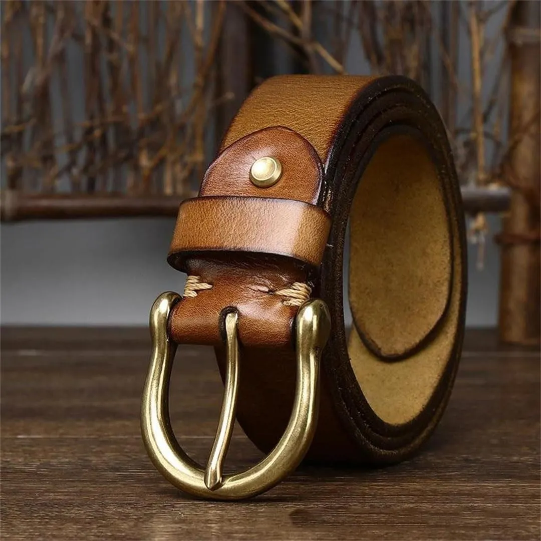 MenS 3.8CM Genuine Leather Luxury Designer Fashion Belt For Everyday Wear With Jeans