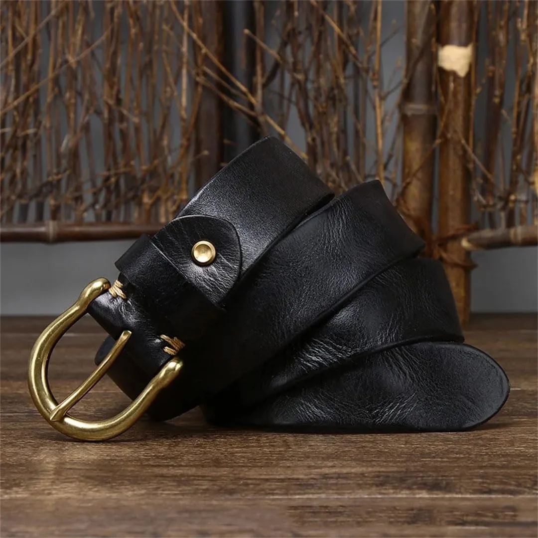 MenS 3.8CM Genuine Leather Luxury Designer Fashion Belt For Everyday Wear With Jeans