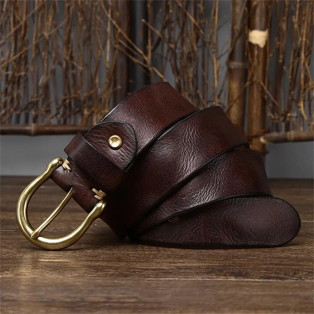 MenS 3.8CM Genuine Leather Luxury Designer Fashion Belt For Everyday Wear With Jeans