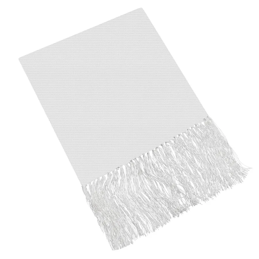 Mens Arosa White Silk Fringe Scarf #4