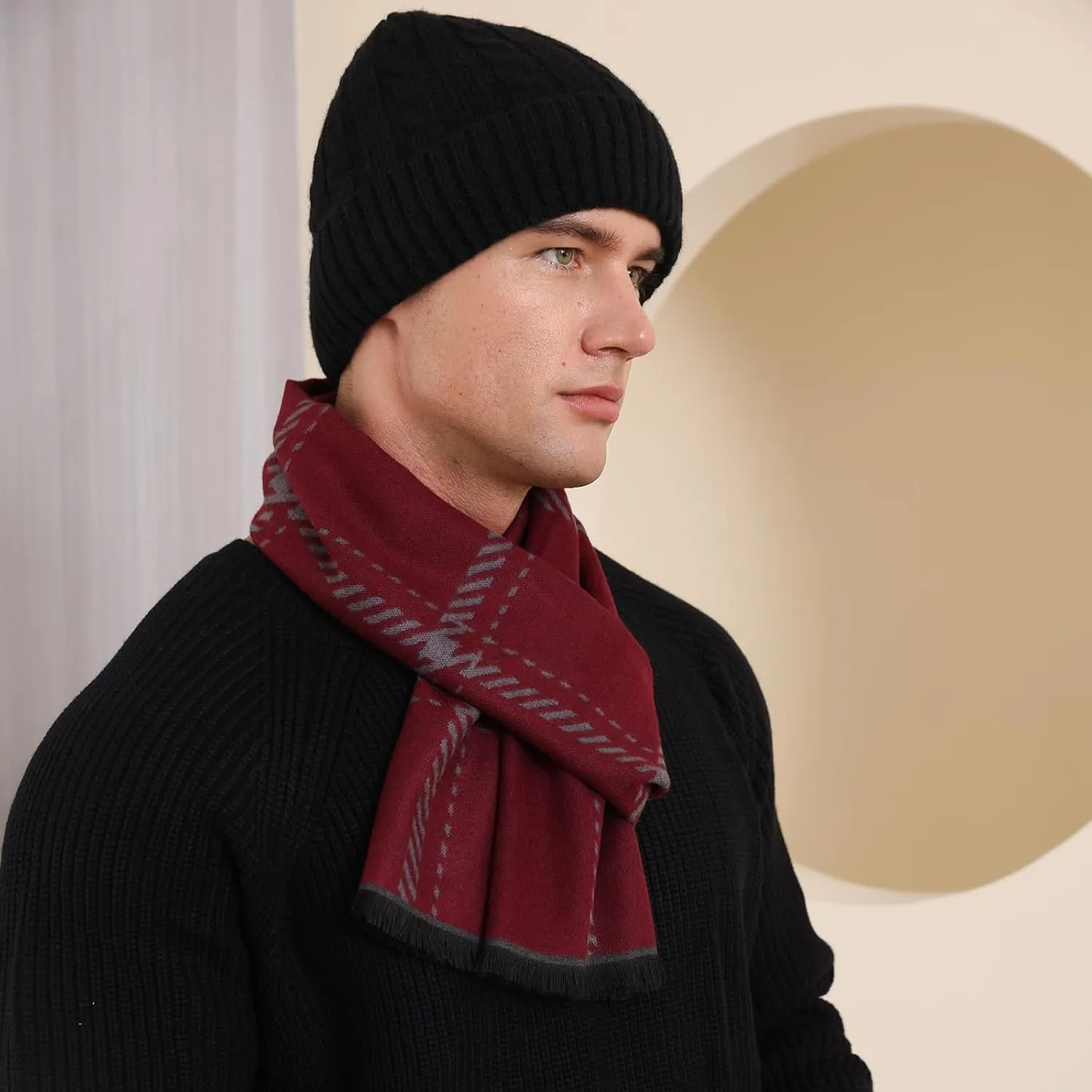 Mens Scarf Winter Fashion Classic Formal Scarf Long Soft Warm Scarves for Men