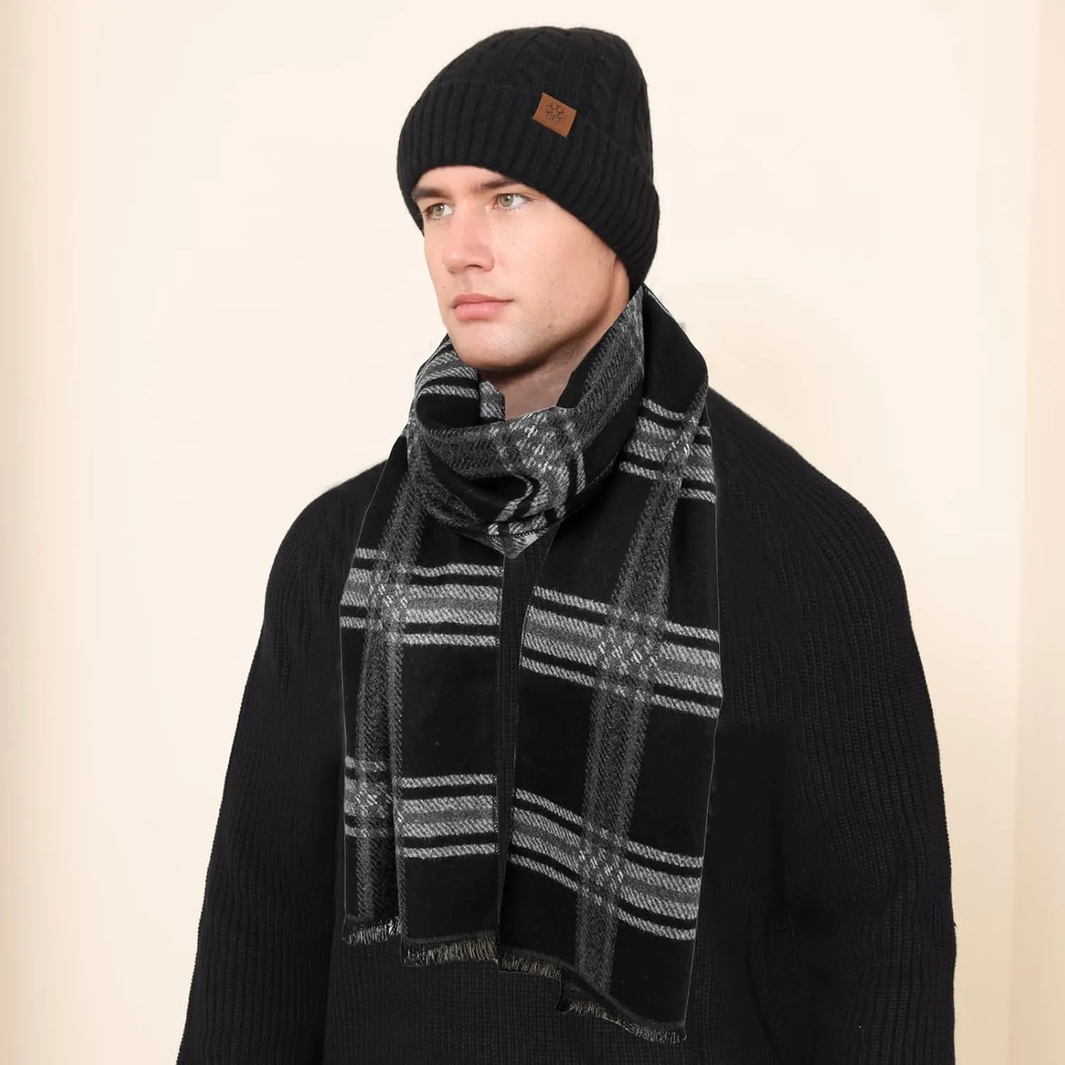 Mens Scarf Winter Fashion Classic Formal Scarf Long Soft Warm Scarves for Men