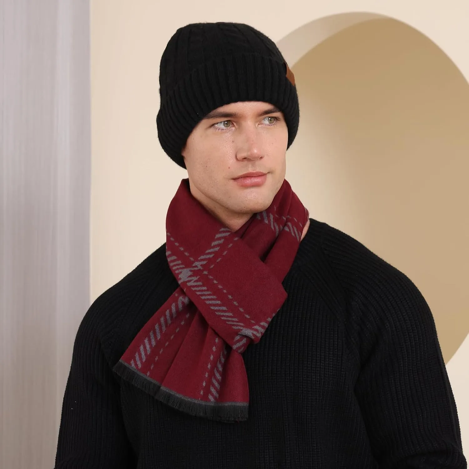 Mens Scarf Winter Fashion Classic Formal Scarf Long Soft Warm Scarves for Men
