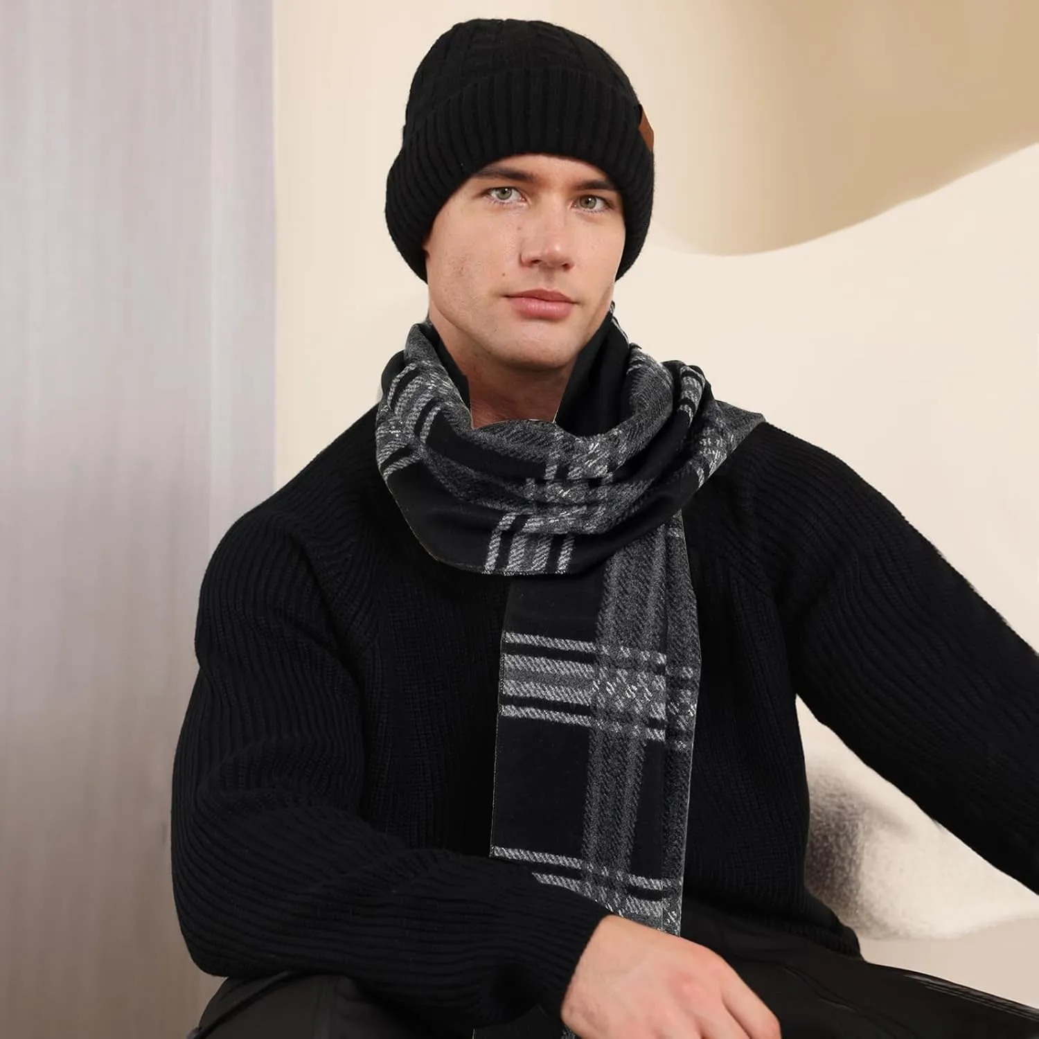 Mens Scarf Winter Fashion Classic Formal Scarf Long Soft Warm Scarves for Men