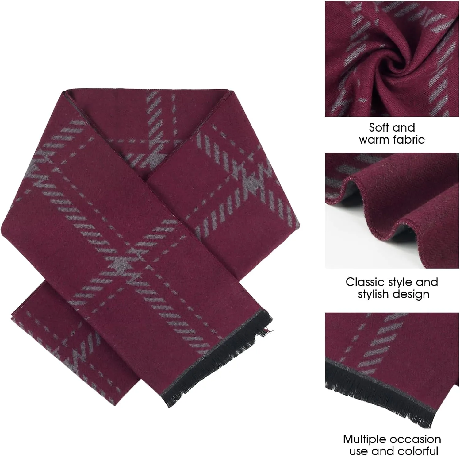 Mens Scarf Winter Fashion Classic Formal Scarf Long Soft Warm Scarves for Men