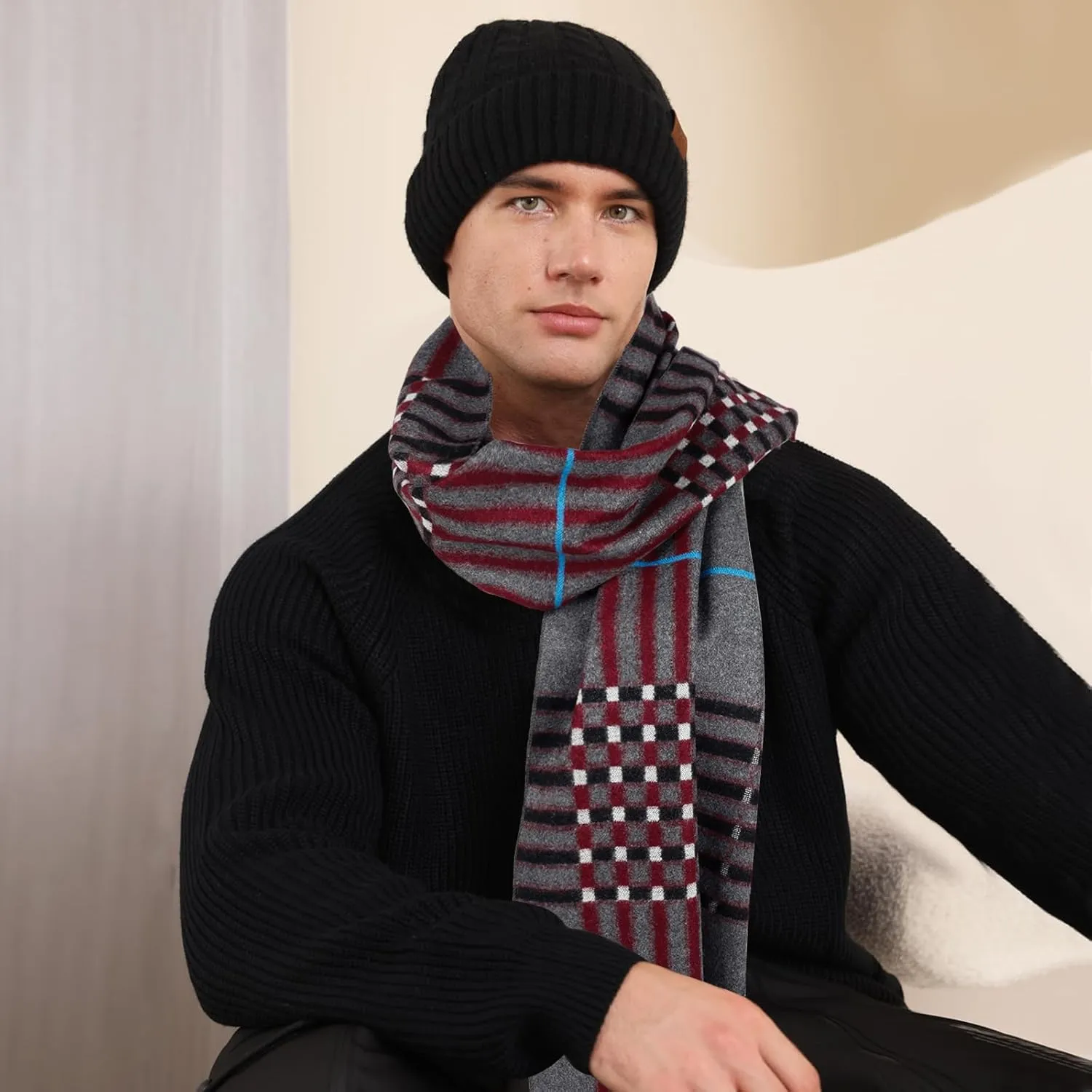 Mens Scarf Winter Fashion Classic Formal Scarf Long Soft Warm Scarves for Men