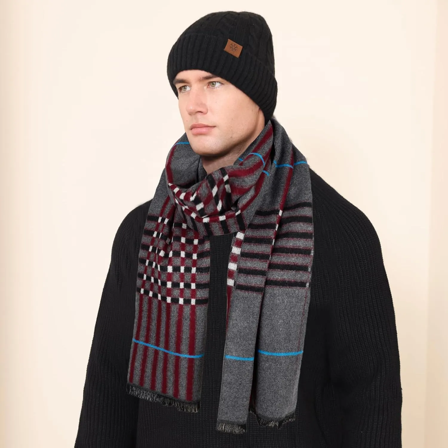 Mens Scarf Winter Fashion Classic Formal Scarf Long Soft Warm Scarves for Men