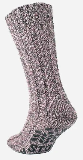 Merino Wool Cold Blocker Winter Pink Anti-Slip Sole Ankle Sock SCB-313