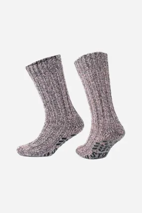 Merino Wool Cold Blocker Winter Pink Anti-Slip Sole Ankle Sock SCB-313
